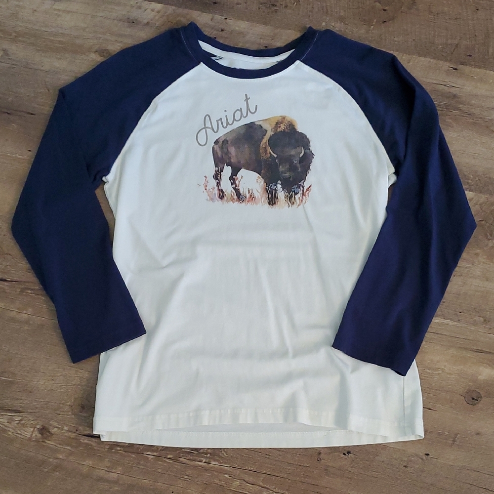 5/$15 Ariat Buffalo 3/4 Length Shirt, Size 16